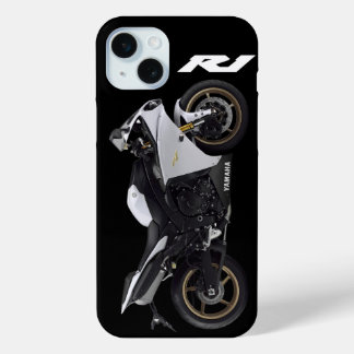White R1 Sportsbike Motorcycle iPhone 15 Plus Case
