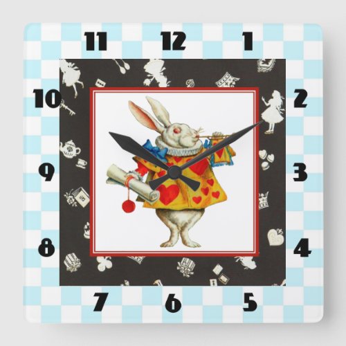 White Rabbit 2 Square Wall Clock