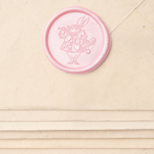 White Rabbit Alice Adv Wonderland Court Trumpeter Wax Seal Sticker