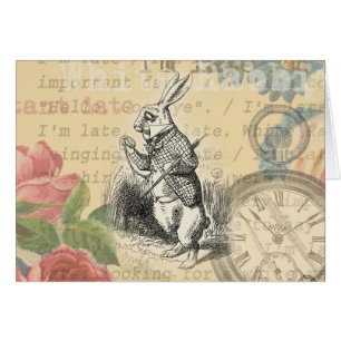 White Rabbit Alice Adventures Wonderland Art Cards