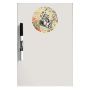 White Rabbit Alice Adventures Wonderland Art Dry-Erase Board
