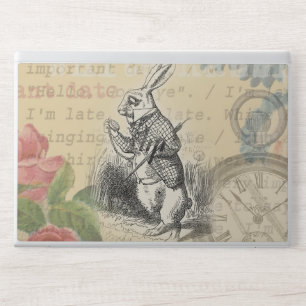 White Rabbit Alice Adventures Wonderland Art HP Laptop Skin
