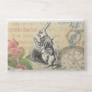 White Rabbit Alice Adventures Wonderland Art HP Laptop Skin