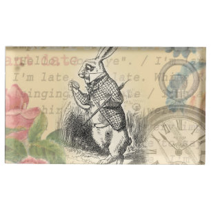 White Rabbit Alice Adventures Wonderland Art Place Card Holder