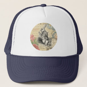 White Rabbit Alice Adventures Wonderland Art Trucker Hat