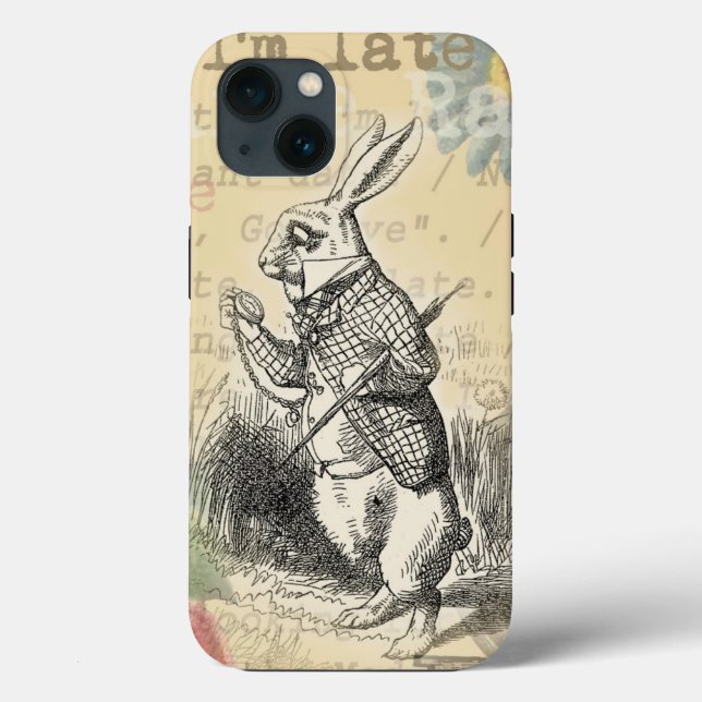 White Rabbit Alice in Wonderland Art Case-Mate iPhone Case (Back)
