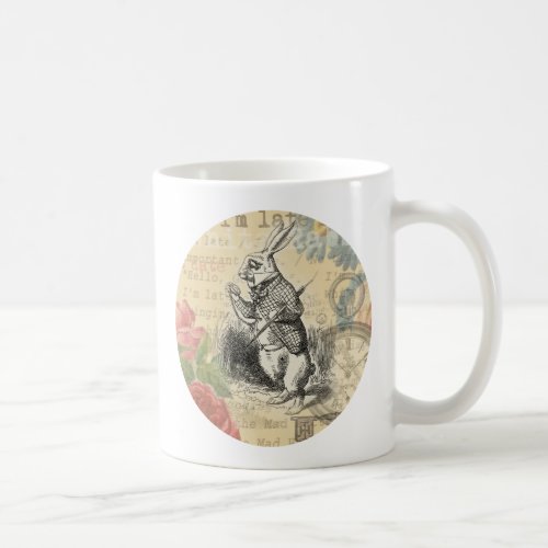 White Rabbit Alice in Wonderland Art Coffee Mug