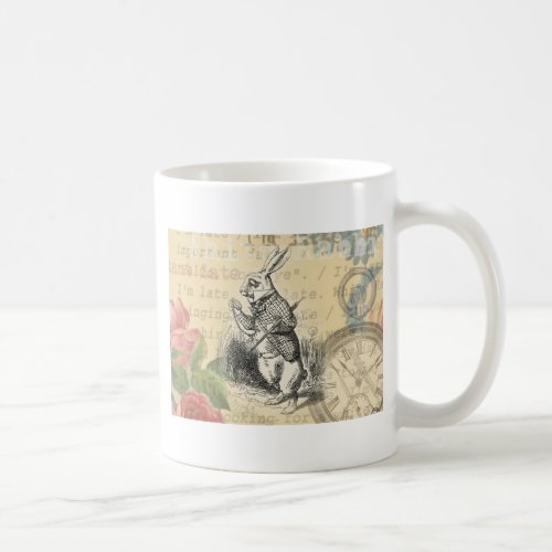 White Rabbit Alice in Wonderland Art Coffee Mug