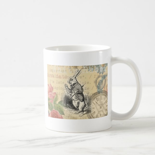 White Rabbit Alice in Wonderland Art Coffee Mug (Right)
