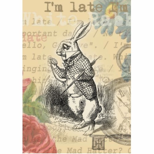 White Rabbit Alice in Wonderland Art Cutout