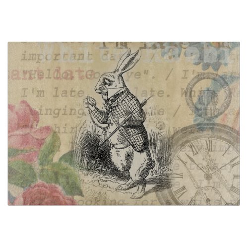 White Rabbit Alice in Wonderland Art Cutting Board