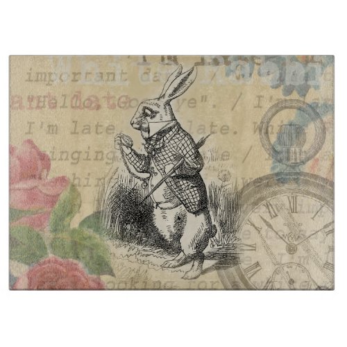 White Rabbit Alice in Wonderland Art Cutting Board