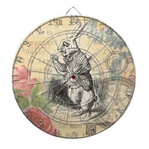 White Rabbit Alice in Wonderland Art Dartboard