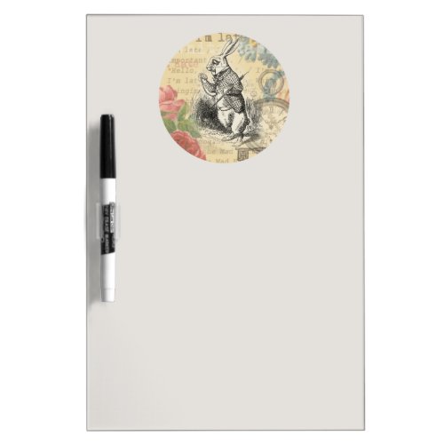 White Rabbit Alice in Wonderland Art Dry_Erase Board