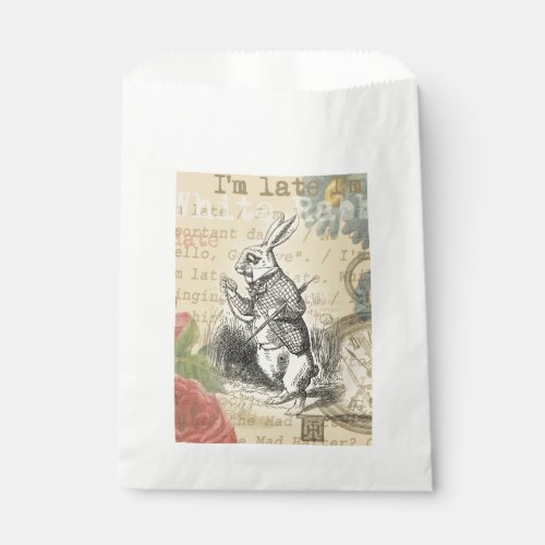 White Rabbit Alice in Wonderland Art Favor Bag