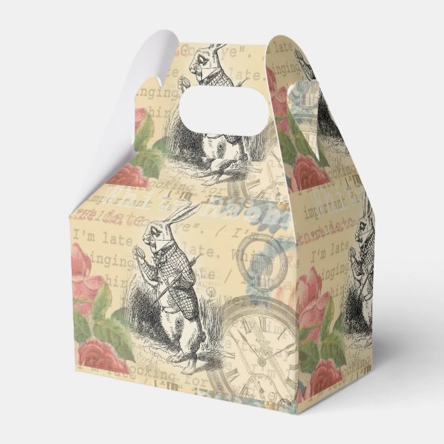 White Rabbit Alice in Wonderland Art Favor Boxes (Front Side)