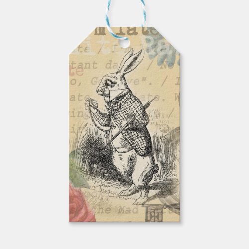 White Rabbit Alice in Wonderland Art Gift Tags