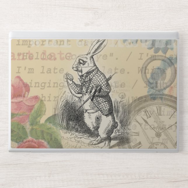 White Rabbit Alice in Wonderland Art HP Laptop Skin (Front)