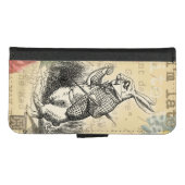 White Rabbit Alice in Wonderland Art iPhone Wallet Case (Front (Horizontal))