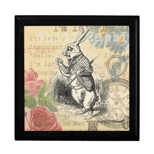 White Rabbit Alice in Wonderland Art Jewelry Box