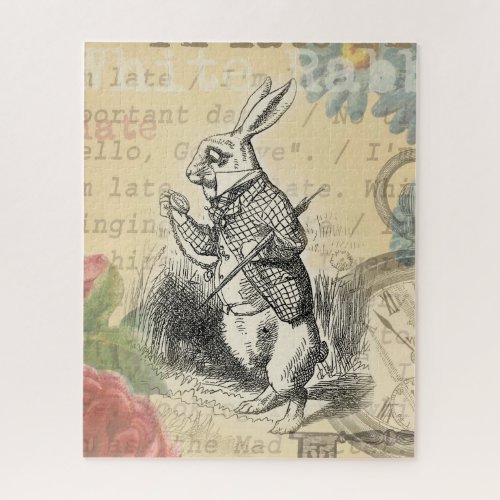 White Rabbit Alice in Wonderland Art Jigsaw Puzzle