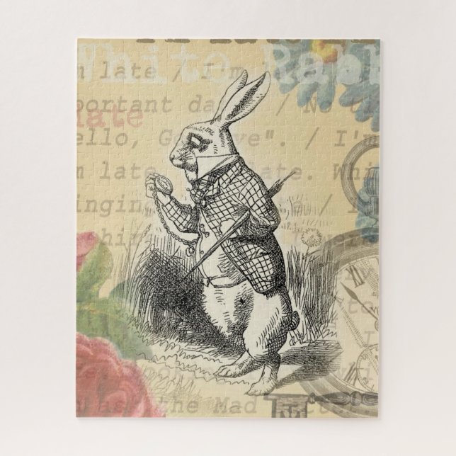 White Rabbit Alice in Wonderland Art Jigsaw Puzzle (Vertical)