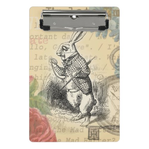 White Rabbit Alice in Wonderland Art Mini Clipboard