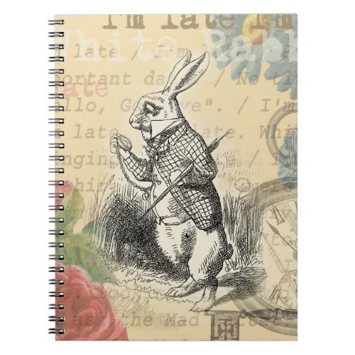 White Rabbit Alice in Wonderland Art Notebook