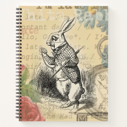 White Rabbit Alice in Wonderland Art Notebook
