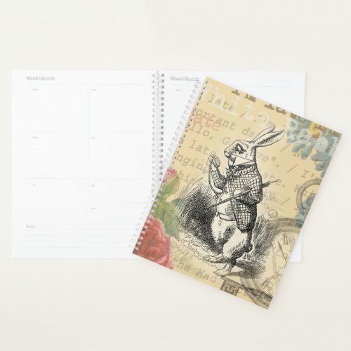 White Rabbit Alice in Wonderland Art Planner