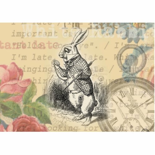 White Rabbit Alice in Wonderland Art Statuette