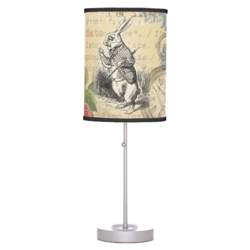 White Rabbit Alice in Wonderland Art Table Lamp