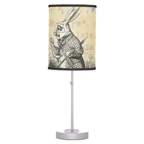 White Rabbit Alice in Wonderland Art Table Lamp