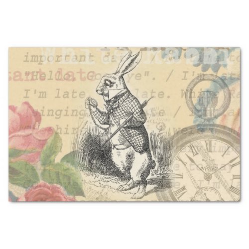 White Rabbit Alice in Wonderland Art Tissue Paper