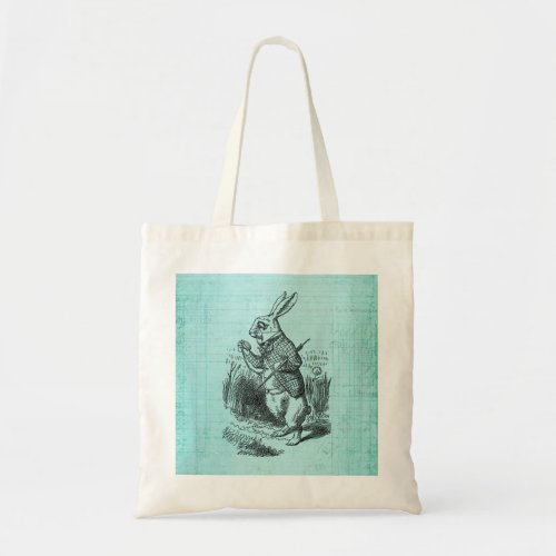 White Rabbit Alice in Wonderland Art Tote Bag