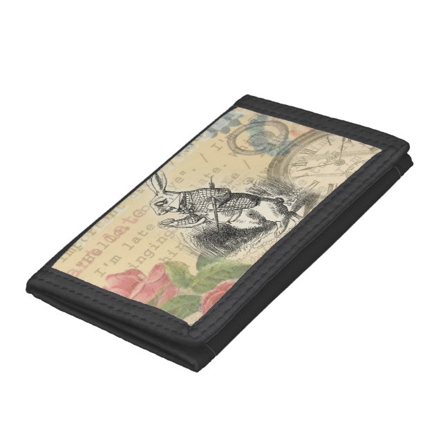 White Rabbit Alice in Wonderland Art Trifold Wallet (Bottom)