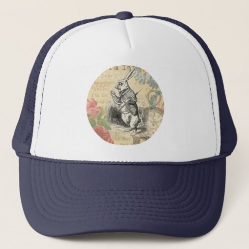 White Rabbit Alice in Wonderland Art Trucker Hat