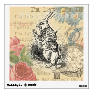 White Rabbit Alice in Wonderland Art Wall Sticker