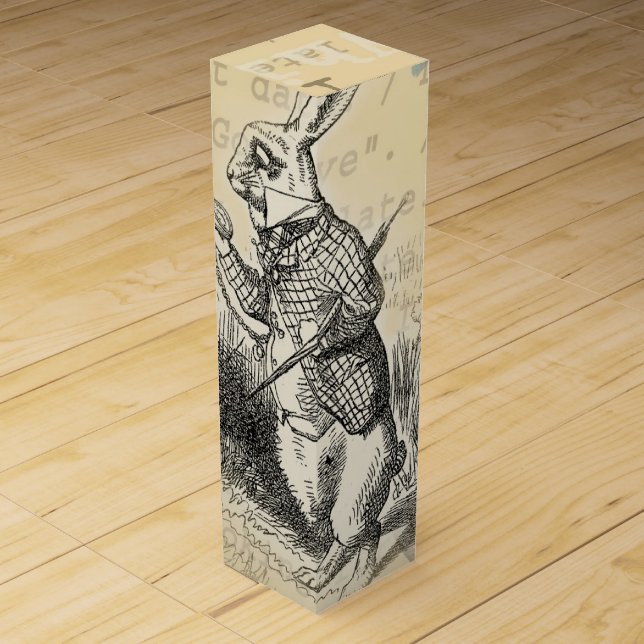White Rabbit Alice in Wonderland Art Wine Box (Front)