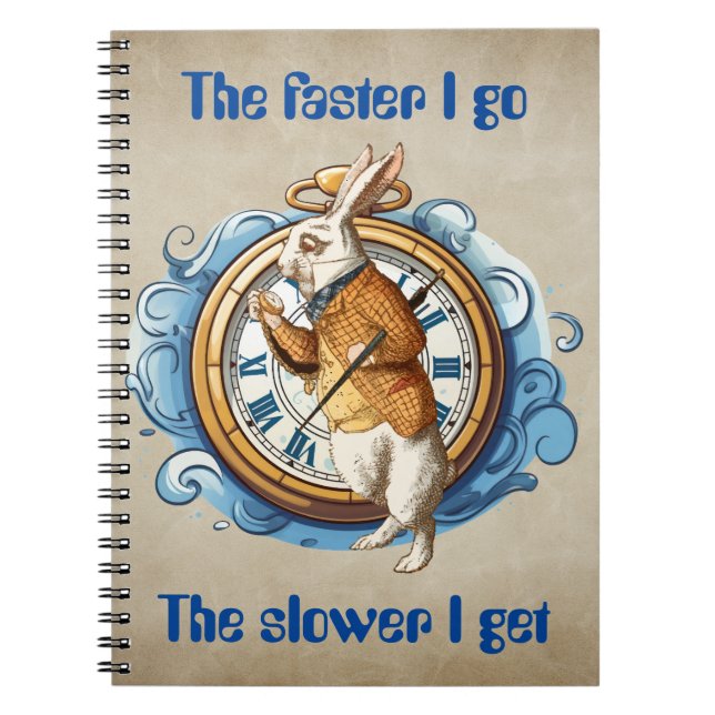 White Rabbit , Alice In Wonderland character. Notebook (Front)