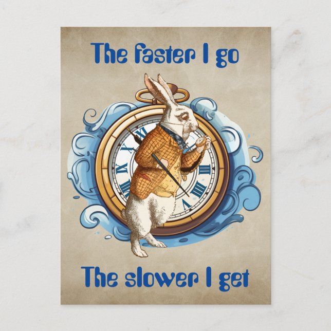 White Rabbit , Alice In Wonderland character. Postcard (Front)