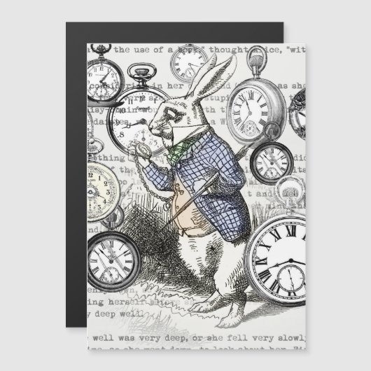 White Rabbit Alice in Wonderland Clocks (Front/Back)