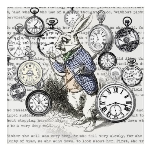 White Rabbit Alice in Wonderland Clocks Acrylic Print