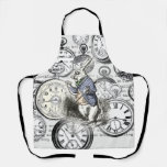 White Rabbit Alice in Wonderland Clocks Apron