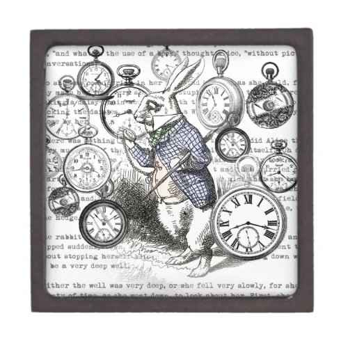 White Rabbit Alice in Wonderland Clocks Gift Box