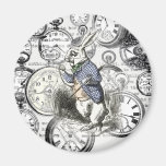 White Rabbit Alice in Wonderland Clocks Magnet