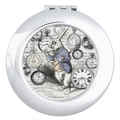 White Rabbit Alice in Wonderland Clocks Mirror For Makeup