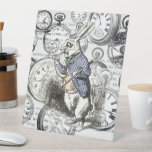 White Rabbit Alice in Wonderland Clocks Pedestal Sign