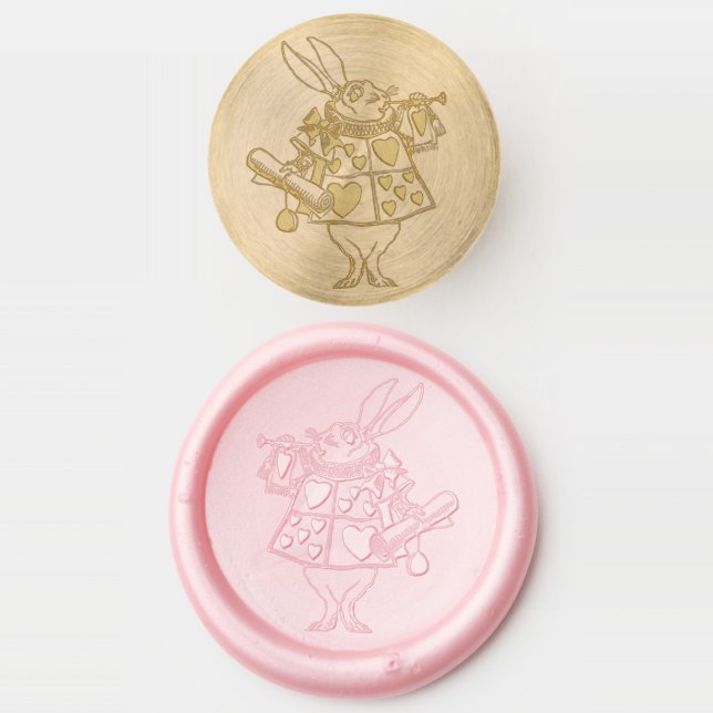 White Rabbit Alice in Wonderland Court Trumpeter Wax Seal Stamp (Stamped)