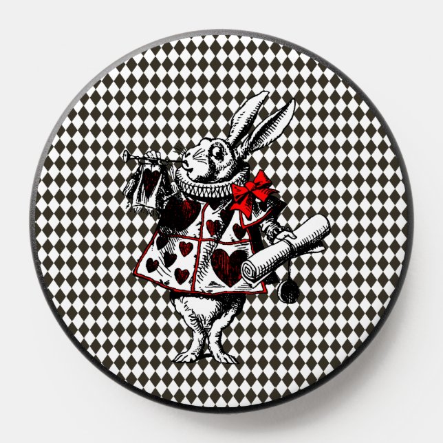 White Rabbit Alice in Wonderland Diamonds PopSocket (Popsocket)